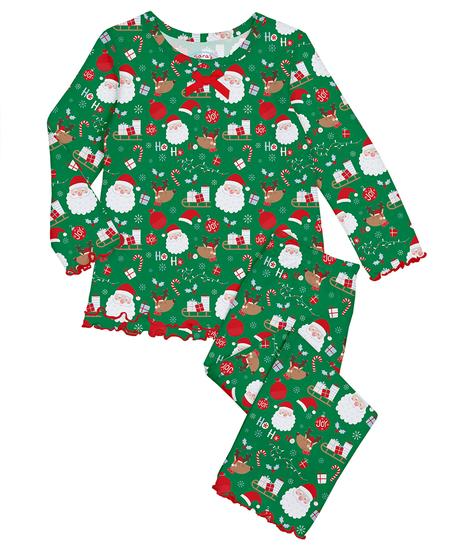 Ruffle Top & Pant HOHOHO Santa PJs