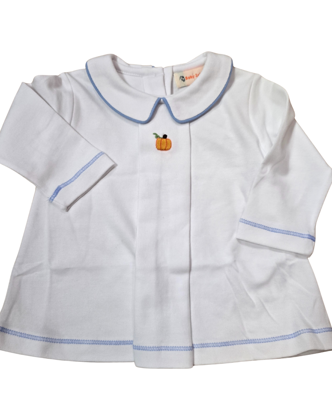 Pumpkin Embroidered Pleated Top