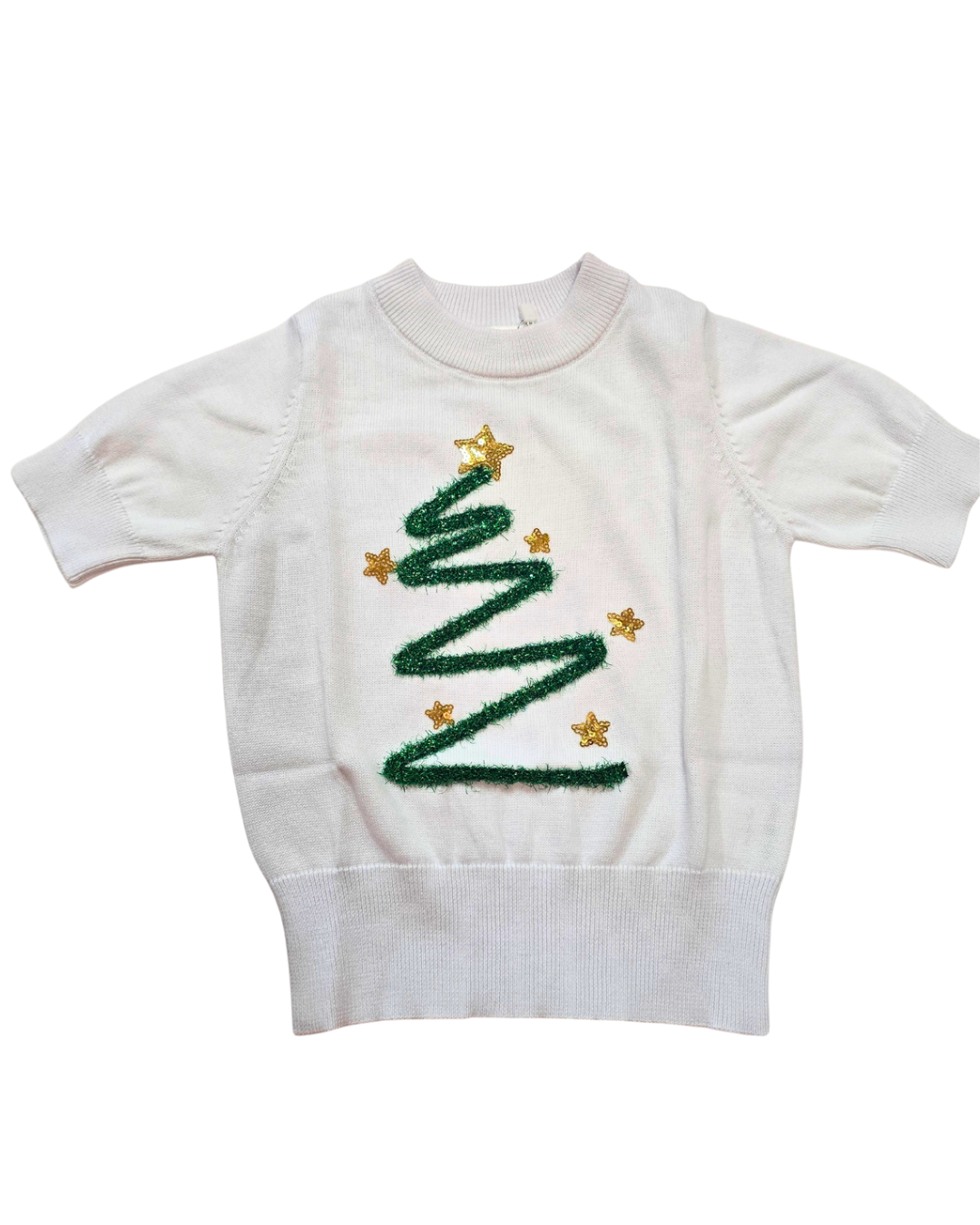 Tinsel Christmas Tree Sweater Top