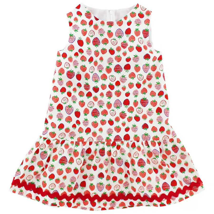 Strawberry Patch Drop Waist Dress