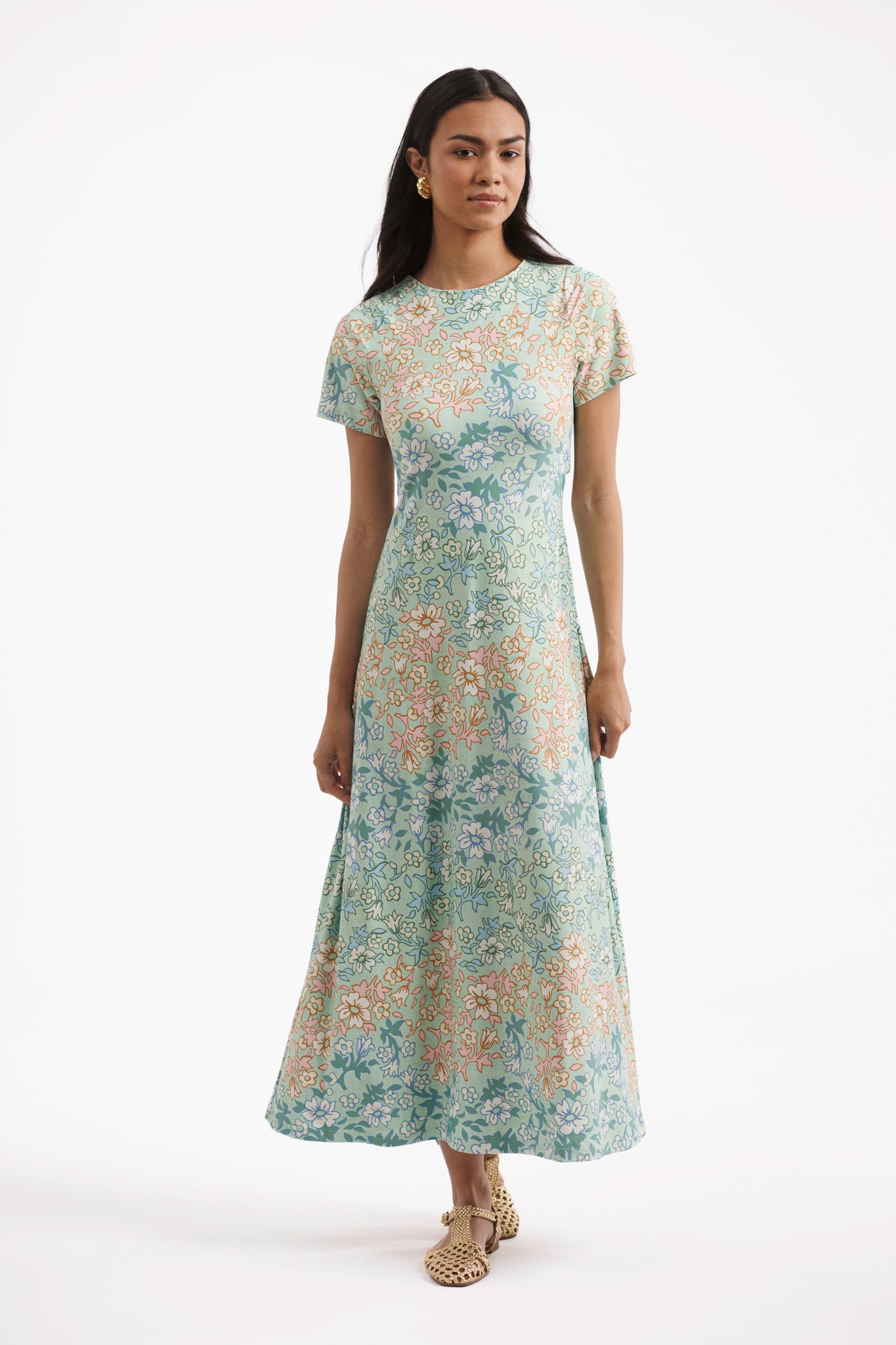 The Celine Dress - Basil Daisy