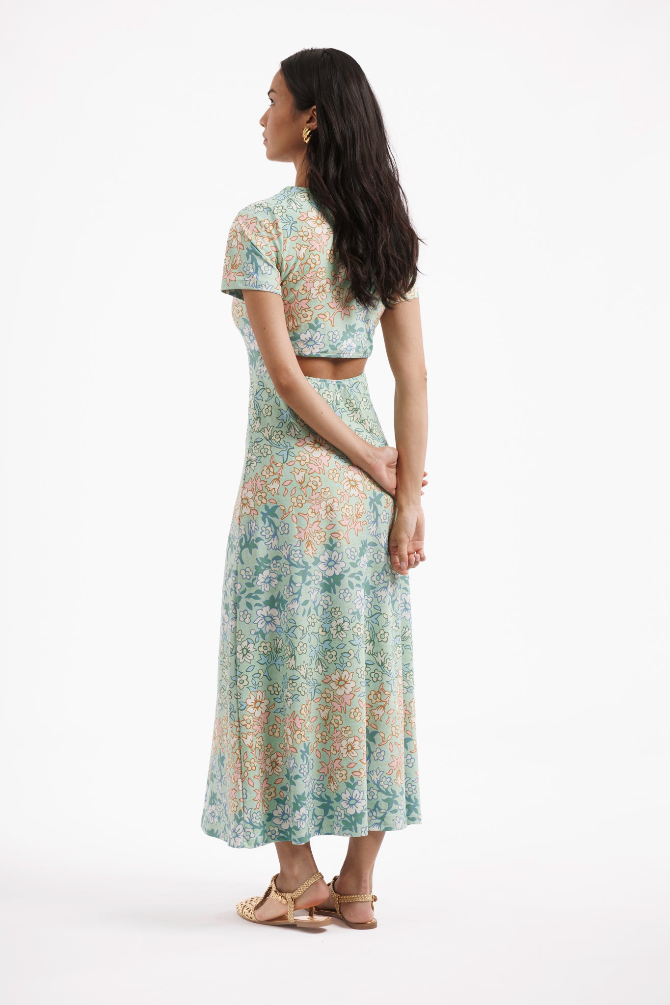 The Celine Dress - Basil Daisy