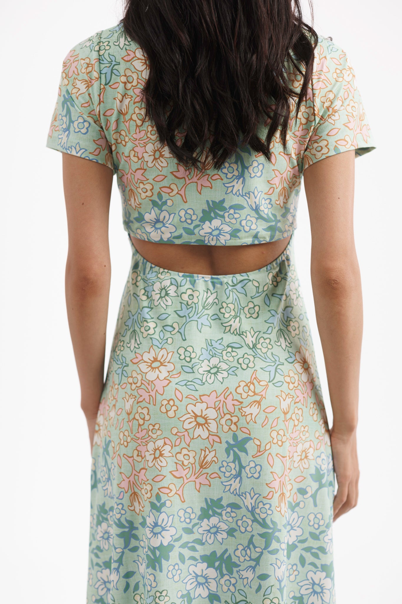 The Celine Dress - Basil Daisy