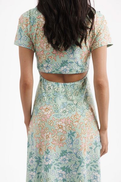 The Celine Dress - Basil Daisy