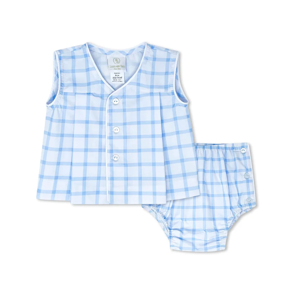 Jack Diaper Set - Whales Blue Windowpane