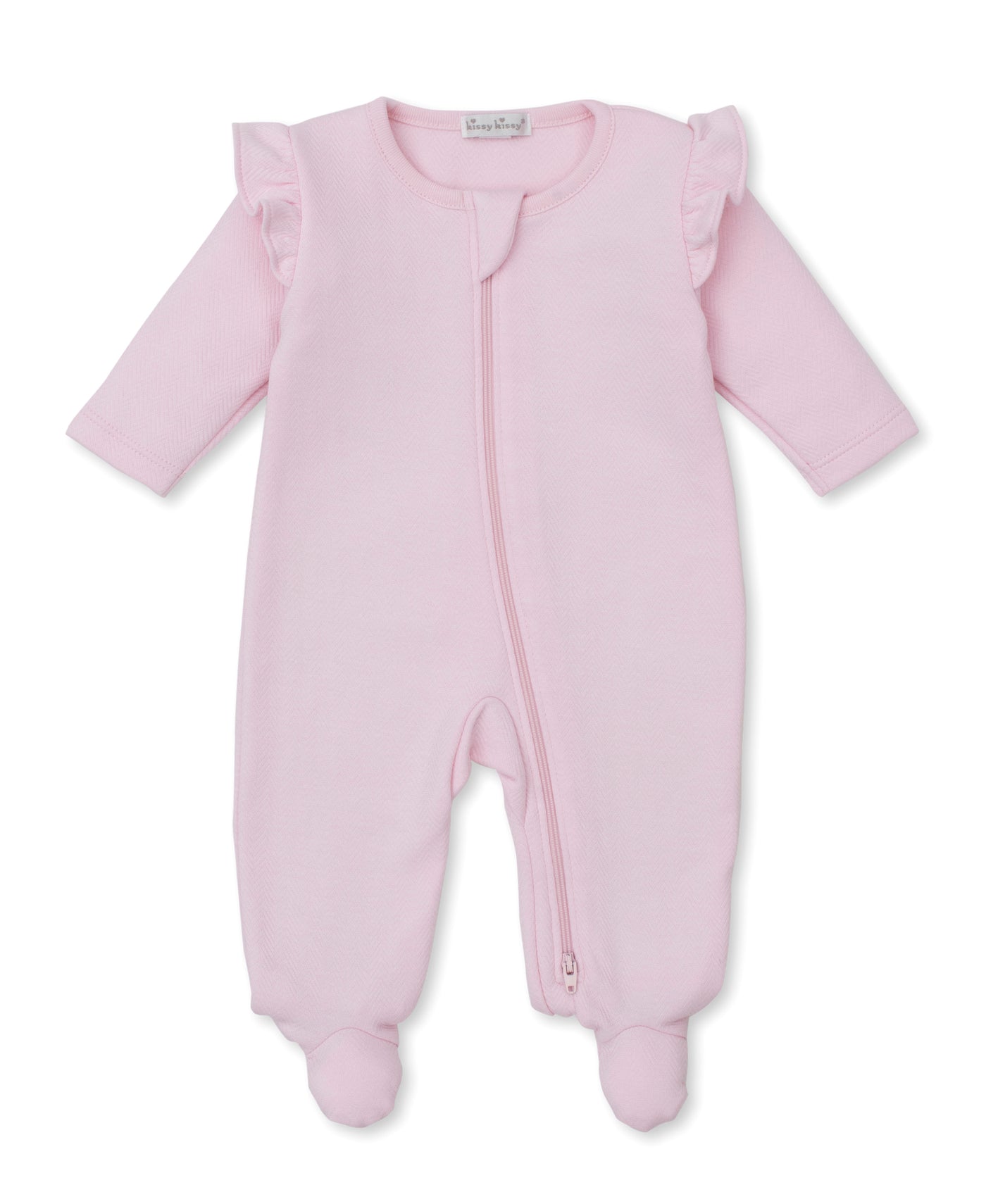 Pink Jacquard Zip Footie