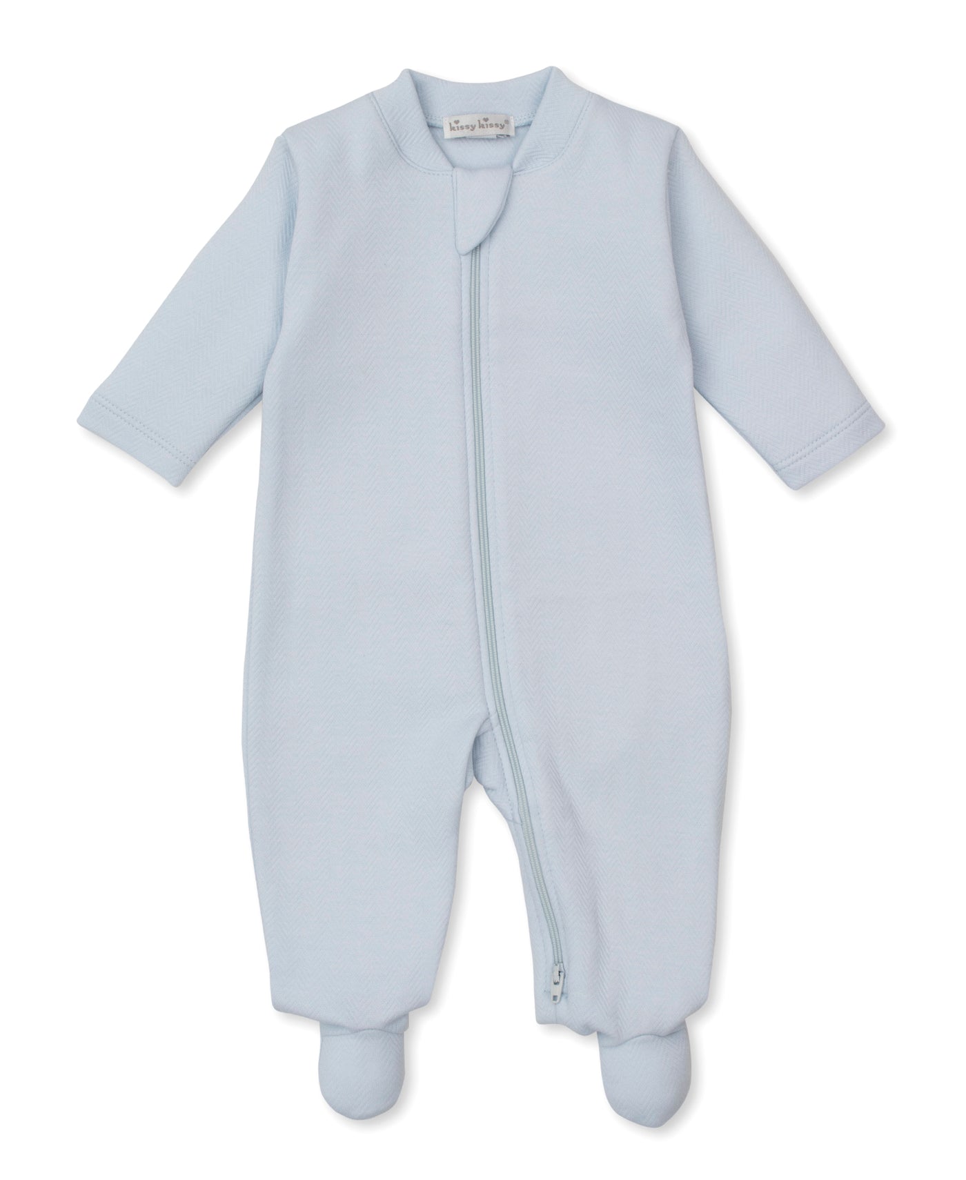 Blue Jacquard Zip Footie