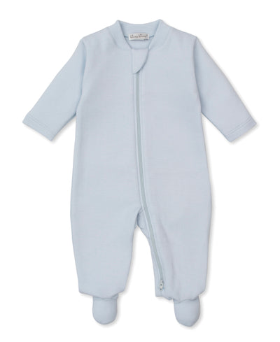 Blue Jacquard Zip Footie