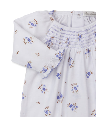 Lilac Tiny Blossoms Smocked Sack