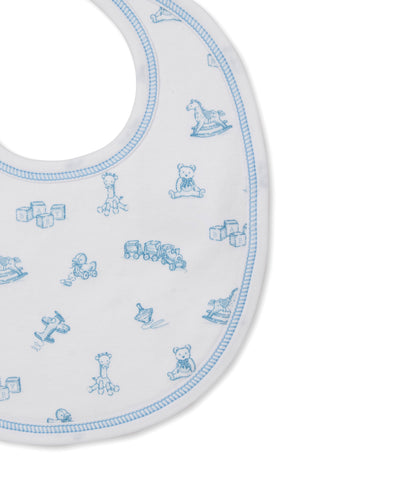 Vintage Toy Treasures Bib - Blue