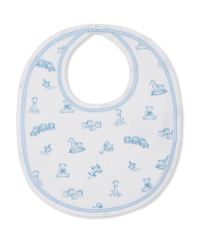 Vintage Toy Treasures Bib - Blue