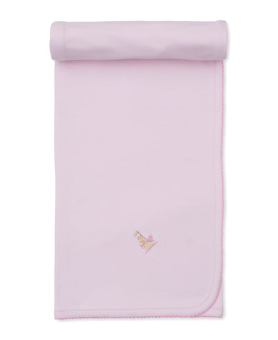Noah's Ark Hand Embroidered Blanket - Pink