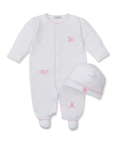 Vintage Toy Treasures Footie & Hat Set - Pink