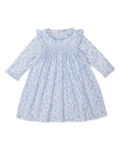 Old English Smocked Dress Blue