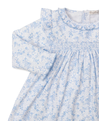 Old English Smocked Dress Blue