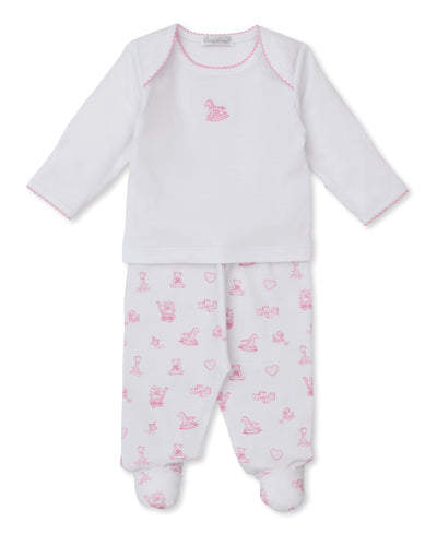 Vintage Toy Treasures Footed Pant Set Pink