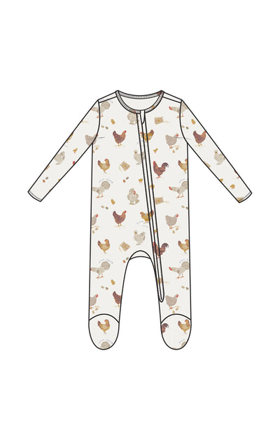 Collector Chicken - 2-Way Zip Footie - Cream