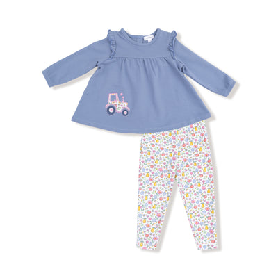 Fall Fruit Legging with Tractor Applique Tunic