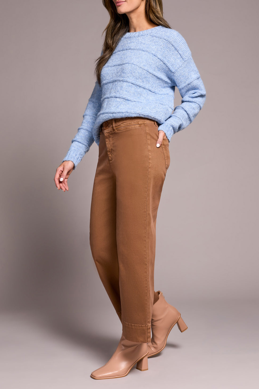 Comfort Stretch High Rise Palazzo Pants - Walnut