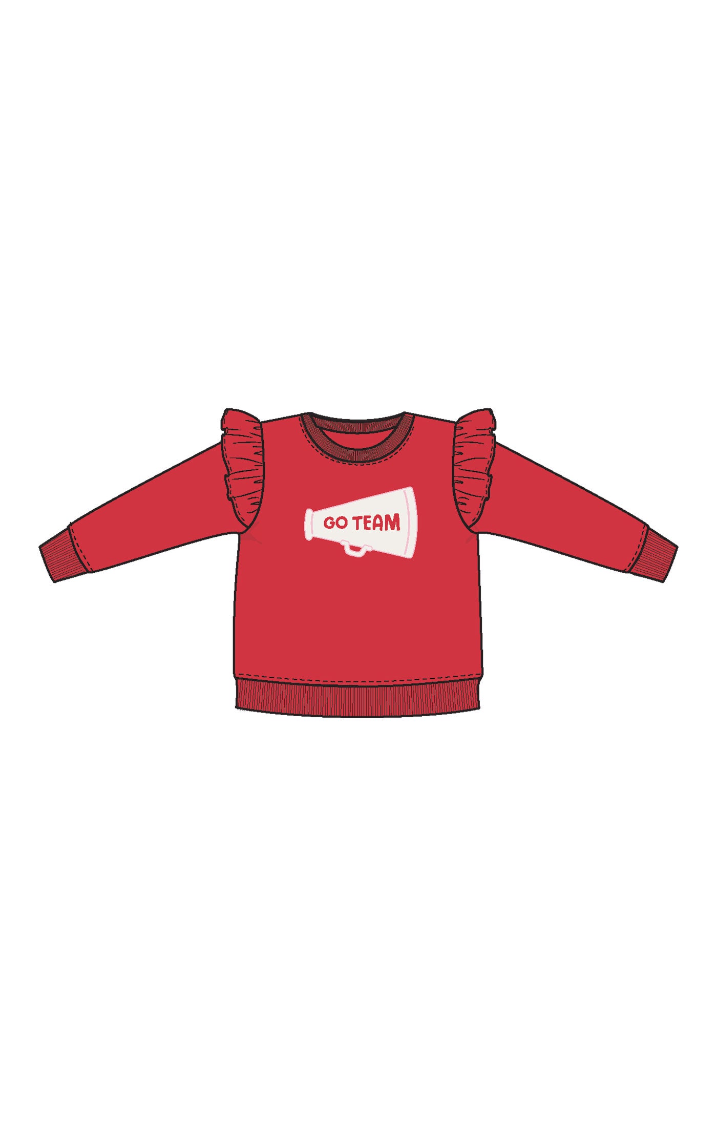 Varsity Red - Ruffle Sweatshirt