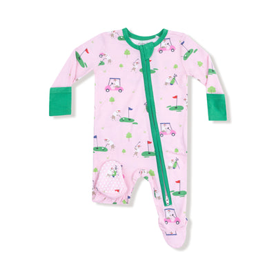 Dog Gone Golf 2-Way Zip Footie - Pink