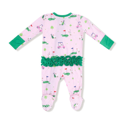 Dog Gone Golf 2-Way Zip Footie - Pink