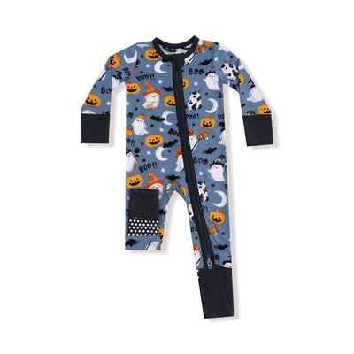 Costumed Ghosts Glow-in-the-Dark Zipper Romper