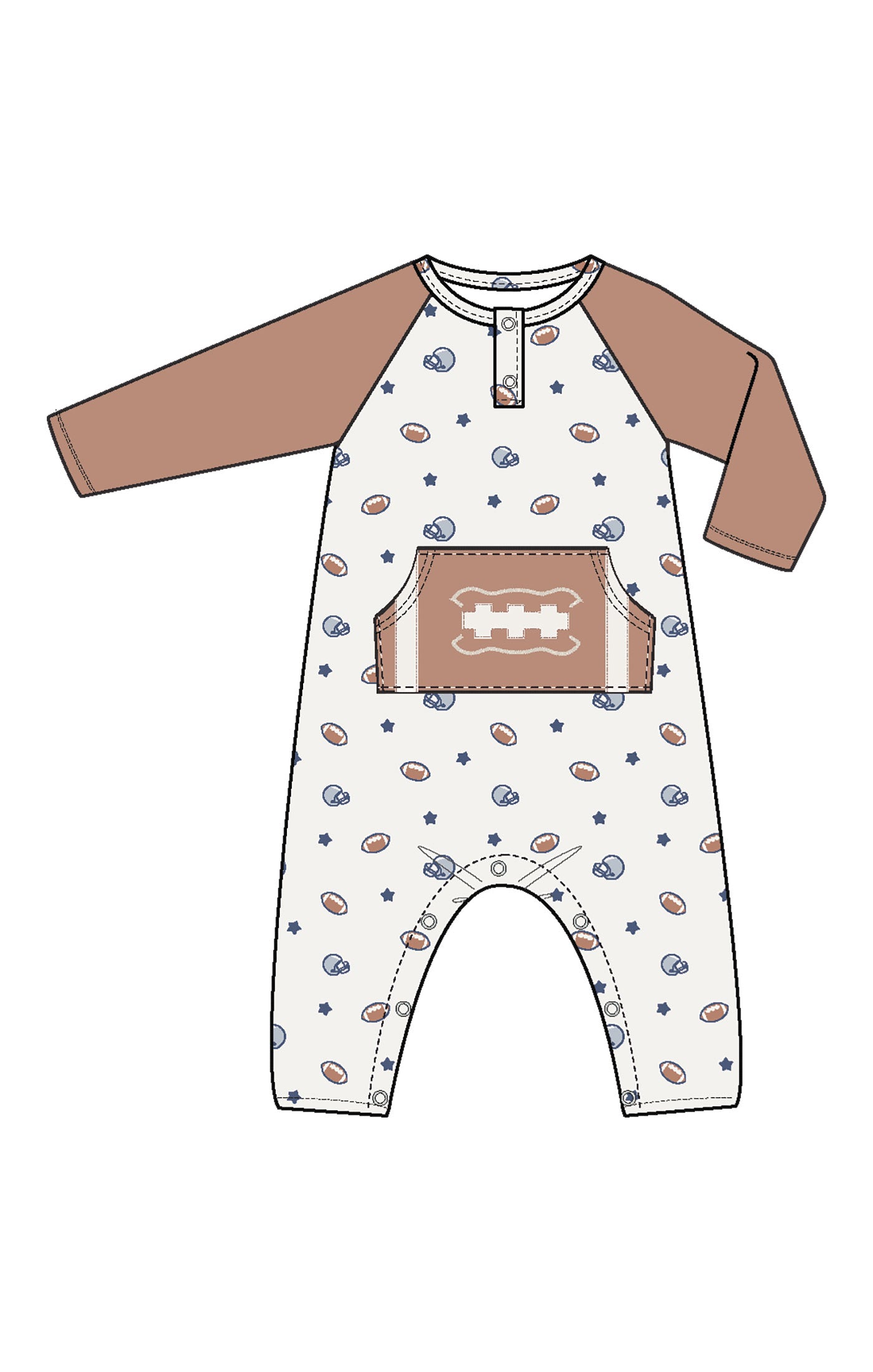 Footballs & Stars Henley Romper