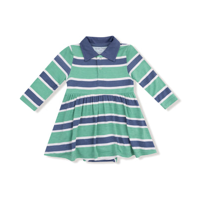 Green & Navy Polo Bodysuit Dress