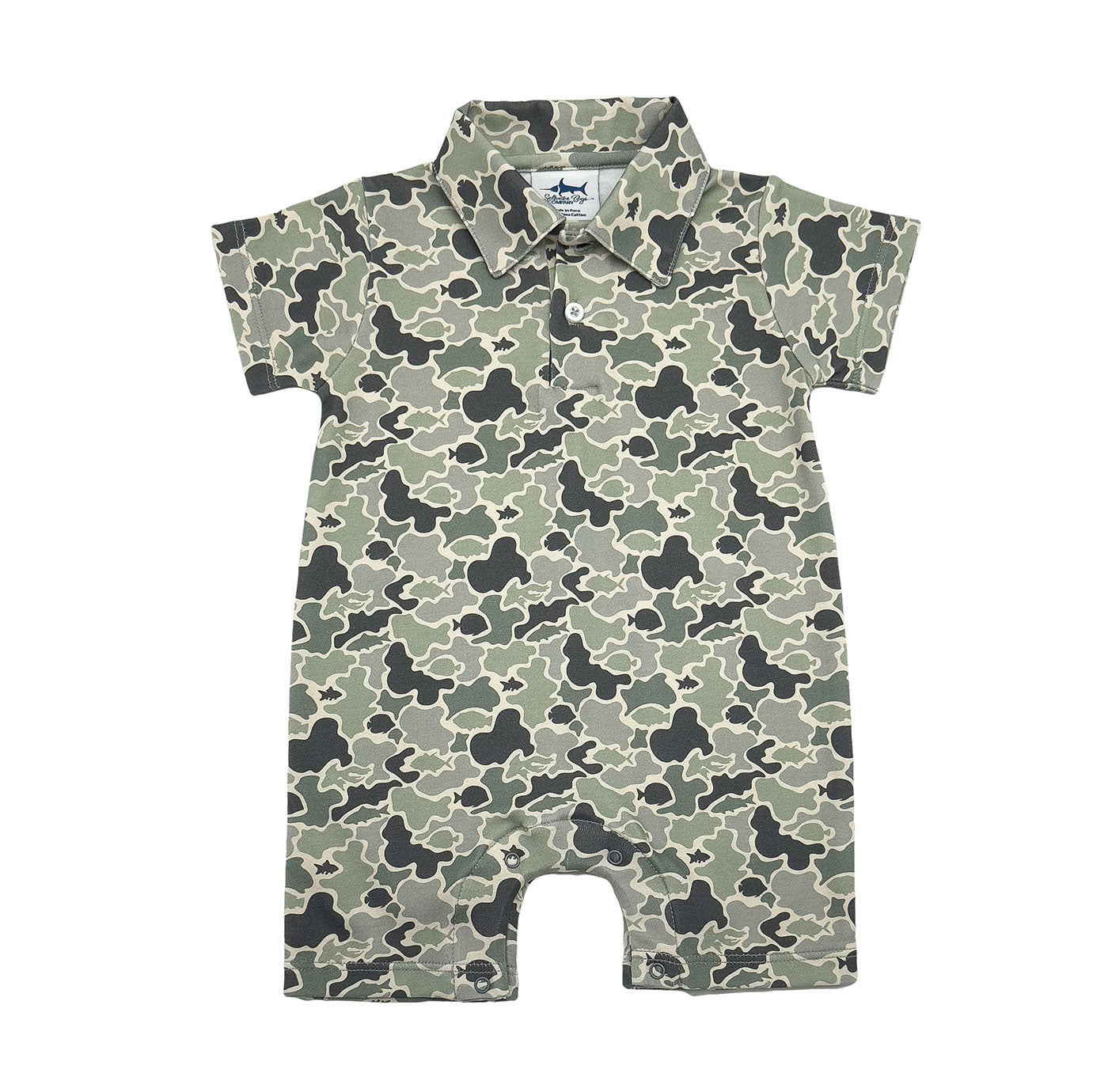 SBC SIGNATURE PIMA POLO SHORT SLEEVE ROMPER - CAMO