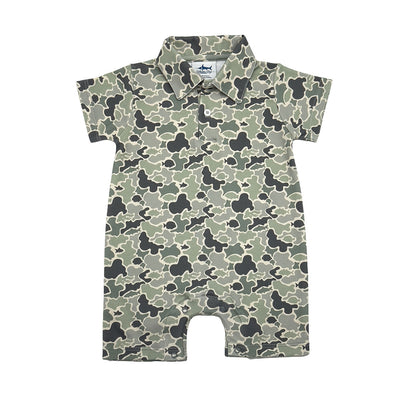 SBC SIGNATURE PIMA POLO SHORT SLEEVE ROMPER - CAMO