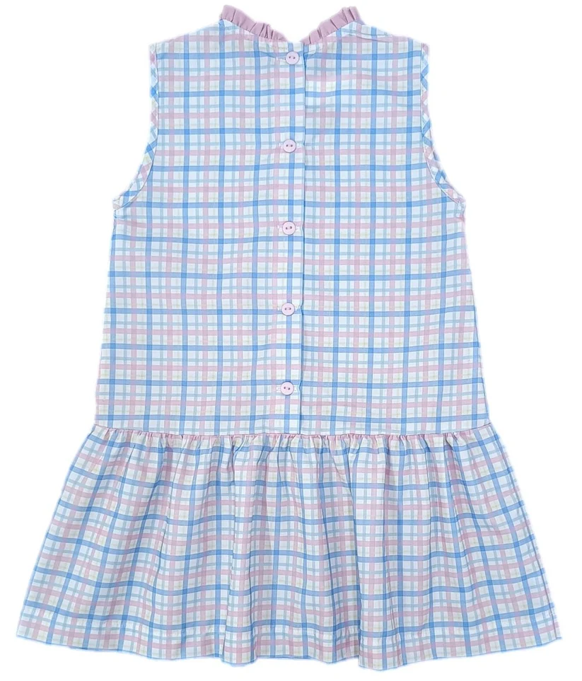 Sydney Dropwaist Dress, Pastel Pink Plaid
