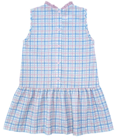 Sydney Dropwaist Dress, Pastel Pink Plaid