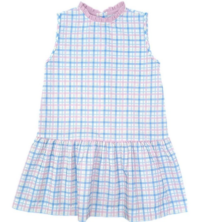 Sydney Dropwaist Dress, Pastel Pink Plaid