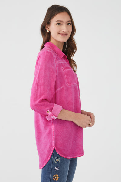 Cold Pigment Dyed Shirt - Magenta