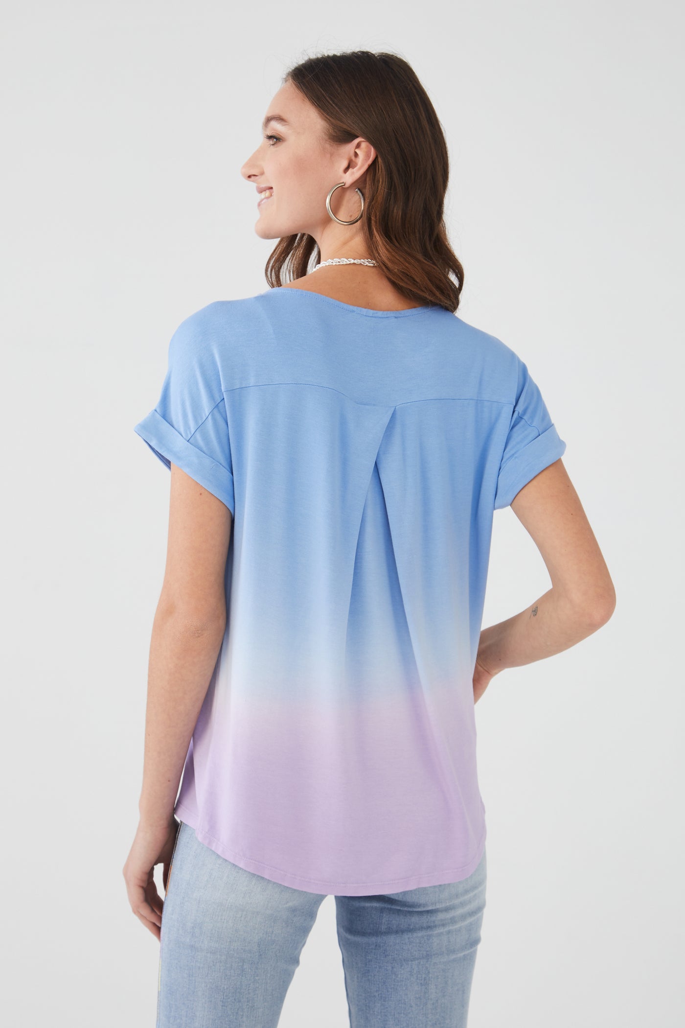 Dip Dyed Boatneck Top - Wild Pansy