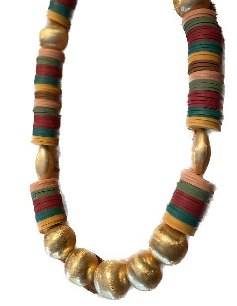 Necklace Multi Color with Gold