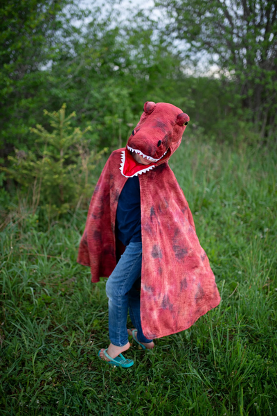 Grandasaurus T-Rex Cape with Claws - Red/Black
