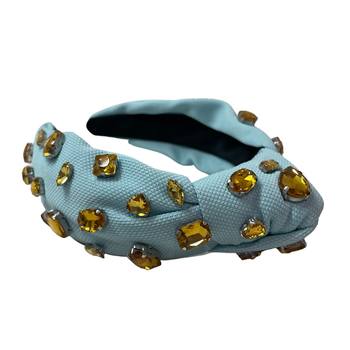 Powder Blue with Gold Bling Headband