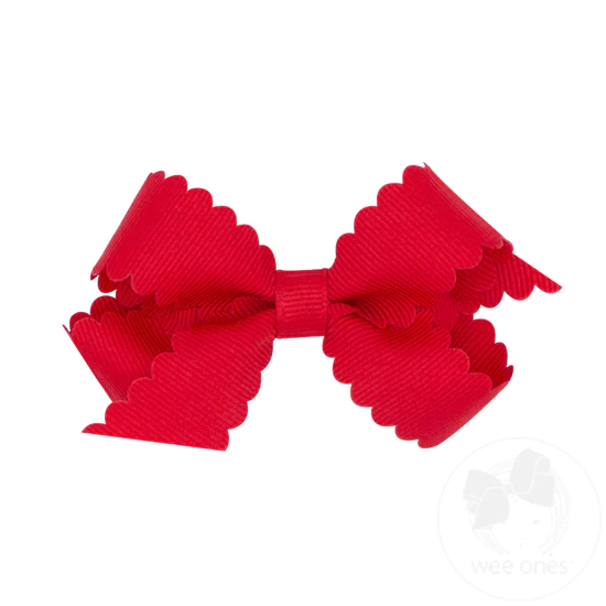 Mini Scallop Bow Red
