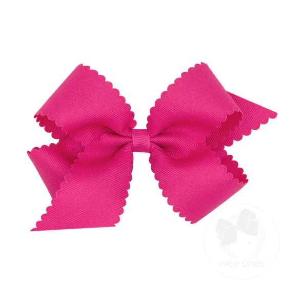 Medium Scallop Bow Shocking Pink