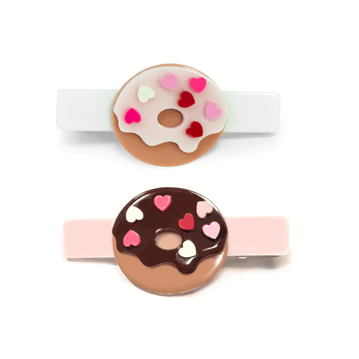 Donuts with Hearts Alligator Clips