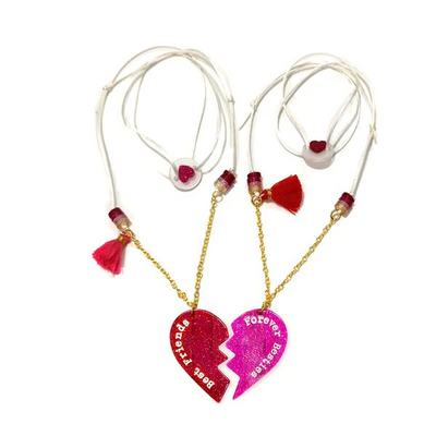 Heart Split Glitter Necklace set