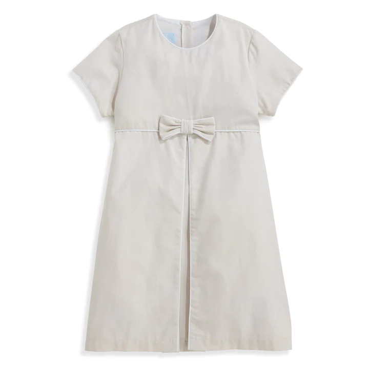 Bow Front Party Dress - Sand