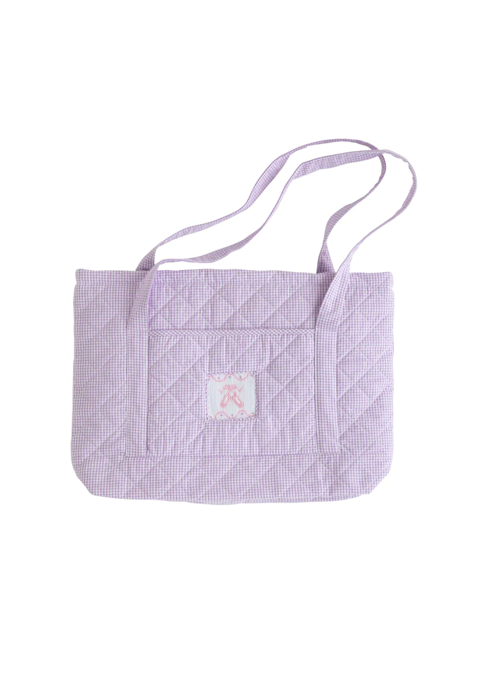 Quilted Luggage Tote - Ballet Slipper