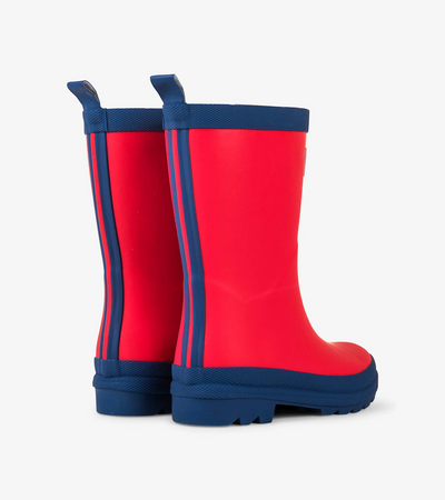 Red & Navy Matte Rain Boot